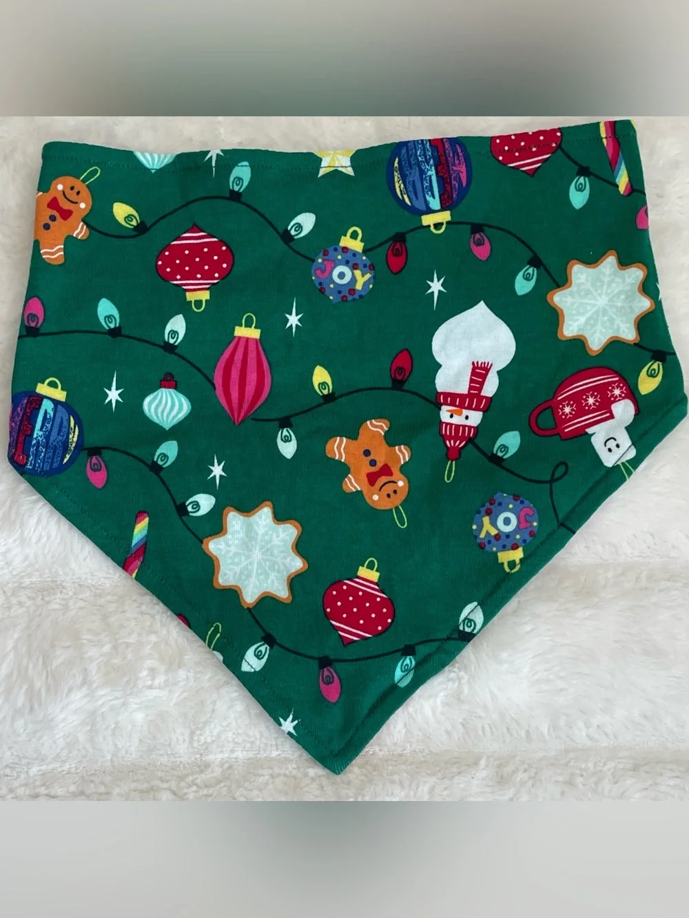 Holiday Lane Green Ornament Cotton Matching Family Pet Bandana L/XL